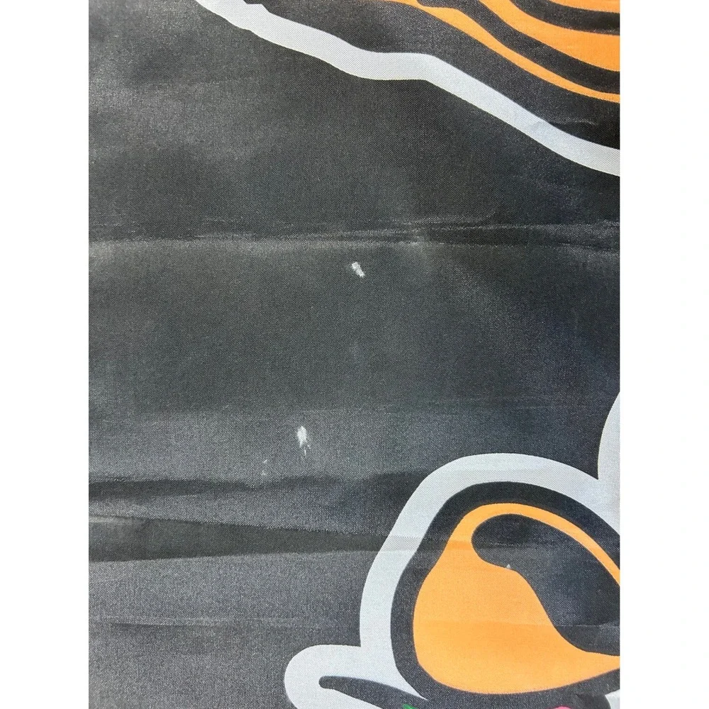 Vintage‎ Wonderland Flag Tapestry 1997 AADP Art Black Alice Mushroom Design